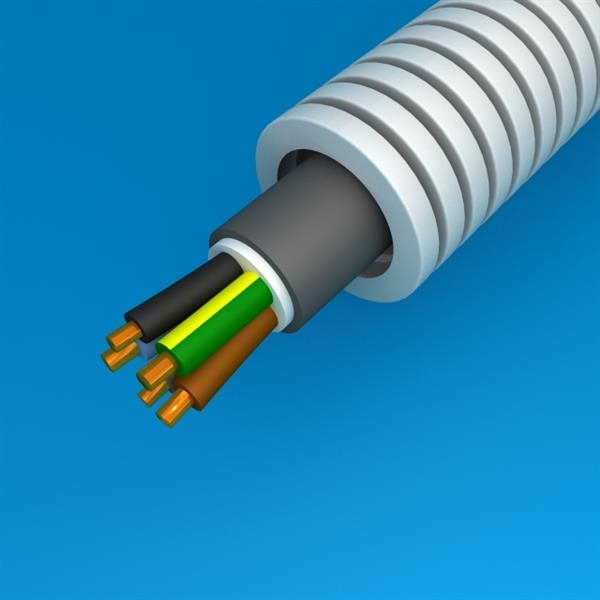 Voorgekabelde buis xvb 5G2.5 diameter 20mm op rol van 100m