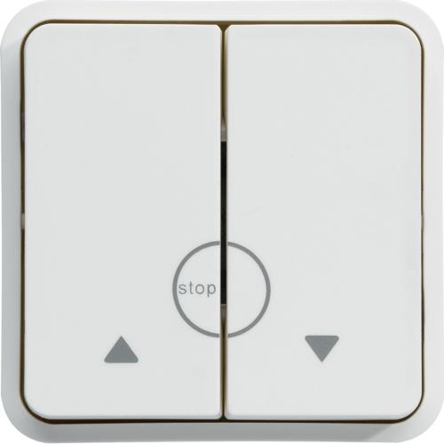 Commande de volets roulants Cubyko, double poussoir, Blanc,