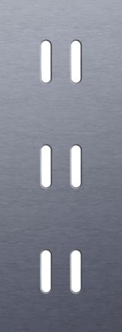 Plaque de recouvrement triple, verticale 71mm d'entraxe, pour trois fonctions de commutation double,