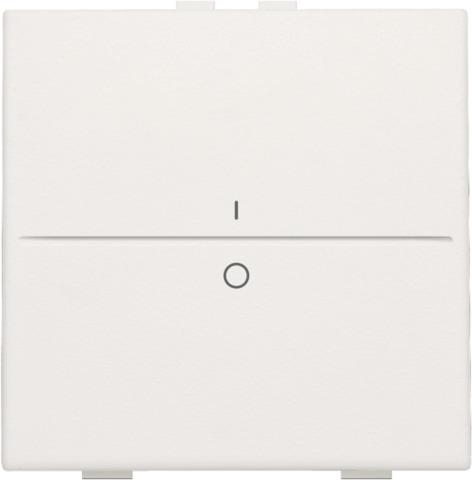 Touche simple avec marquage I et 0 pour interrupteur sans fil ou bouton - poussoir à 2 boutons Blanc