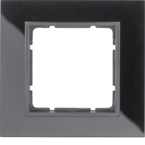 Afdekplaat 1 - voudig Berker B.7 Glas, Zwart