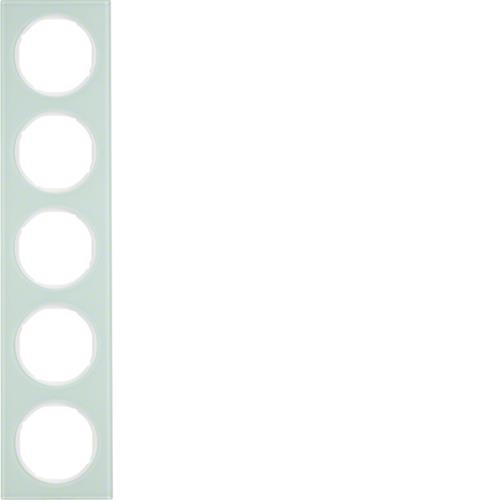 Frame 5gang, R.3, glass polar White