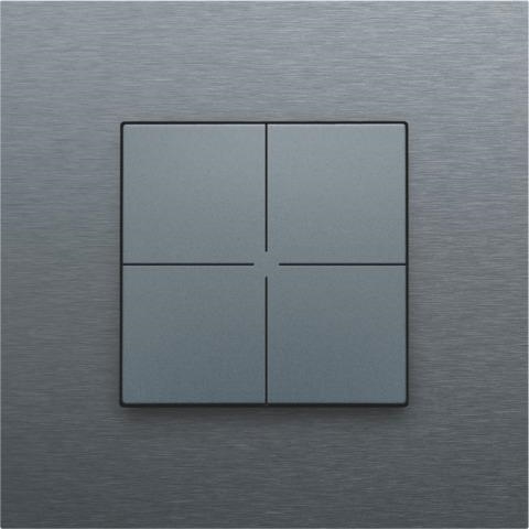 Bouton - poussoir quadruple pour Niko Home control Alu Steel