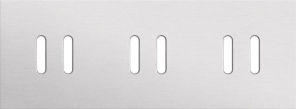 Triple cover plate, horizontal 71mm center distance, for three double switching functions, Niko Roc