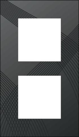 Plaque double verticale entraxe 60mm Fluent Anthracite