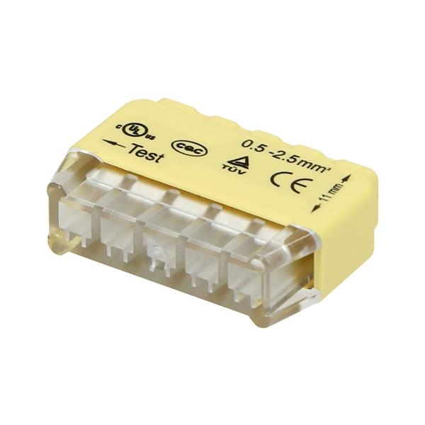 Sachet de 10 connecteur à 5 fils. pour fil 0,75 - 2,5 mm² CEI 300V / 24A