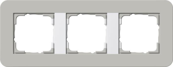 Cadre finition 3 x Gira E3 Gris / Blanc pur
