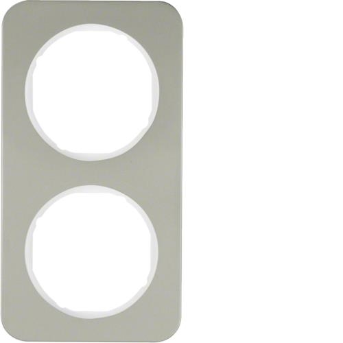 Afdekplaat 2 - voudig Berker R.1 Inox / Polarwit