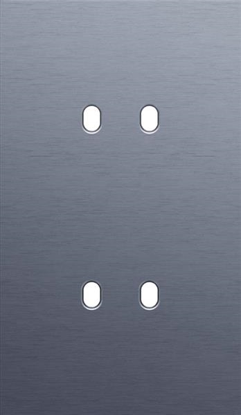Double cover plate, vertical 60mm center distance, for double switch functions, Niko toggle Aluminum