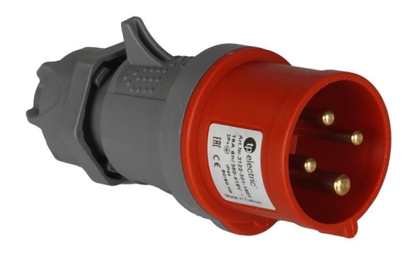 Plug CEE 4 x 16A 380 - 415Vac Red IP44 quick connect