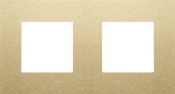 Tweevoudige afdekplaat met 71mm centerafstand, Niko Pure Aluminium geborsteld Goud