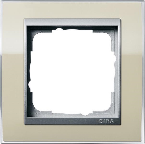 Afdekraam 1 voudig voor kleur Aluminium Gira Event Clear Zand