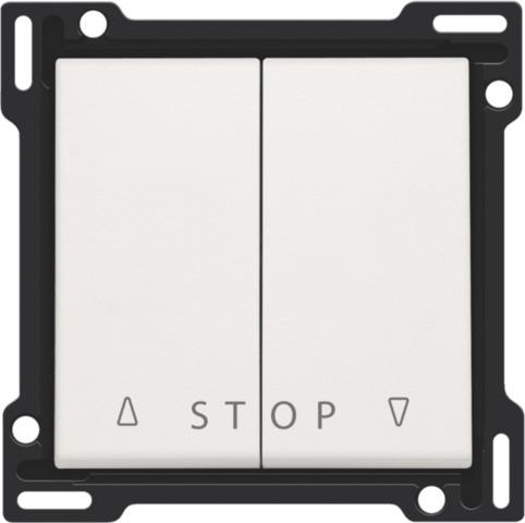 Afwerkingsset voor tweevoudige rolluikdrukknop voor elektronische sturingen Wit