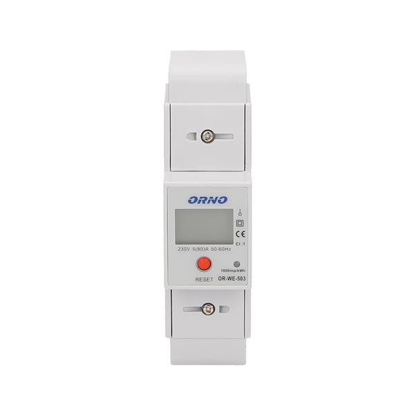 Compteur d'énergie monophasé, 80A.courant 5(80)A indice de protection: IP20 installation sur rail Di