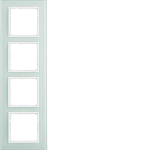 Afdekplaat 4 - voudig Berker B.7 Glas / Polarwit