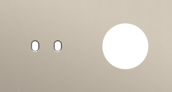 Double cover plate, horizontal 71mm centre distance, for a double switching function and a socket f