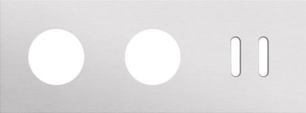 Triple cover plate, horizontal 71mm centre distance, for two socket functions and one double switch