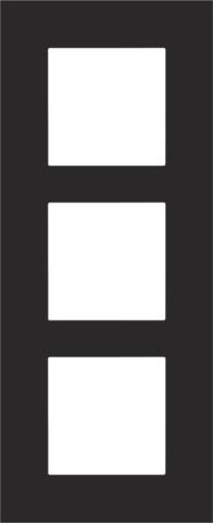 Afdekplaat drievoudig vertikaal 60mm centerafstand Black Coated