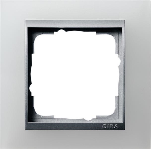 Afdekraam 1 voudig voor kleur Aluminium Gira Event opaque WIt