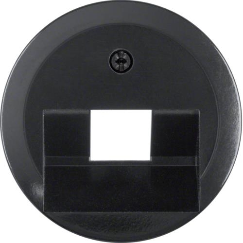 Enjoliveur pour prise informatique simple Berker serie 1930 / Glas Noir, brillant