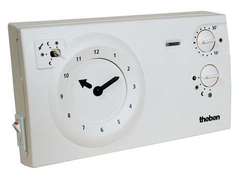 Klokthermostaat + schakelaar bijverwarming 2 x 1.5V 24u / 7 dagen 1 + 1NO 10A