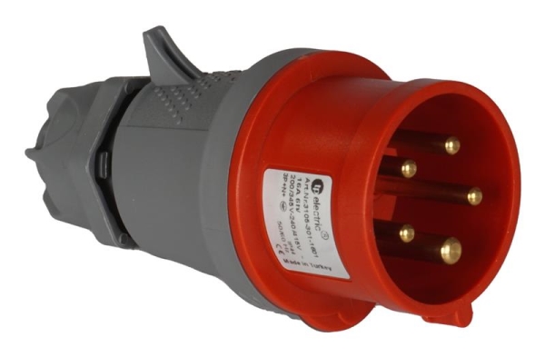 Plug CEE 5 x 16A 380 - 415Vac Red IP44 with screw connections