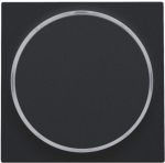 Set de finition avec anneau transparent sans symbole pour bouton - poussoir 6A avec Led couleur Blac