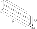 In-Line 24, 48V spot, move, darklight reflector, Dali, Wit, 7.3W, 650lm, 4000K, CRI90, 35°