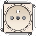 Afwerkingsset voor stopcontact met penaarde en kinderveiligheid 21mm Creme