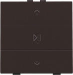 Commande audio simple avec Led pour Niko Home control dark Brown