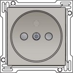 Afwerkingsset voor stopcontact zonder aarding met kinderveiligheid, inbouwdiepte 21mm Champagne