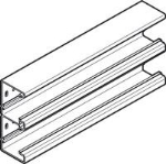 Snap - on trunking - 2 compartment - 50 x 130 - cover 45mm - 2 modules - Aluminium