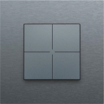 Bouton - poussoir quadruple pour Niko Home control Alu Steel