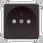 Afwerkingsset voor stopcontact zonder aarding met kinderveiligheid, inbouwdiepte 21mm dark Brown