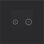 Set de finition 2 connexions coaxiales simples pour TV et FM Black Coated