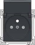 Afwerkingsset voor stopcontact met klapdeksel, penaarde en kinderveiligheid 28,5mm Anthracite