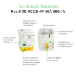 Resi9 XE - interrupteur différentiel - 4 pôles - 40A -300mA - type A