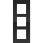 Drievoudige afdekplaat met 60mm verticale centerafstand Niko Pure liquid Black