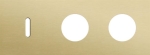 Triple cover plate, horizontal 71mm centre distance, for a single switching function and two socket