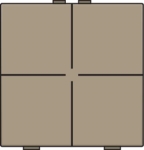 Bouton - poussoir quadruple pour Niko Home control Bronze