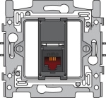 1 RJ11 - connection UTP, flat model, incl. flush - mounting frame with claw fixing
