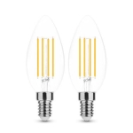 Lamp Smart lightting Led filament candle C35 4W E14 360° 2700K (430 lumen) (2 pieces)