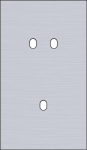 Double cover plate, vertical 60mm center distance, for a double and a single switching function, Ni