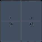 Touche double avec marquage I et 0 pour interrupteur sans fil ou bouton - poussoir 4 boutons de cde