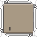 Set de finition avec voyant pour interrupteur ou bouton - poussoir simple Bronze