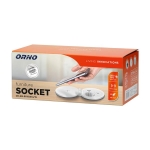 Inbouw bureaucontactdoos, Wit, Schuko Ø 8cm met inductielader, 2 USB-poorten (A, C) voor snel oplade