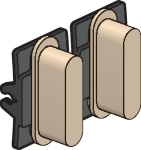 Niko rocker set voor tweevoudige schakelfuncties, steel Champagne