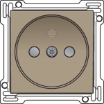 Afwerkingsset voor stopcontact zonder aarding met kinderveiligheid, inbouwdiepte 21mm Bronze
