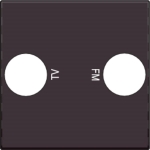 Set de finition 2 connexions coaxiales simples pour TV et FM dark Brown
