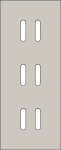 Triple cover plate, vertical 60mm centre distance, for three double switching functions, Niko Rocke